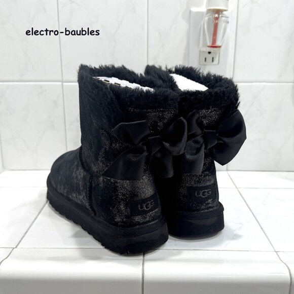 Black Ugg Australia Boots Sz 8 With Metallic Sparkle - MINT Condition - Picture 6 of 16
